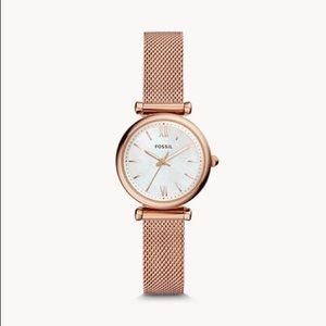 Rose gold mini Carlie Fossil watch